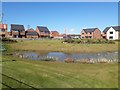 Landscaped area and new houses, White House Drive, Killingworth