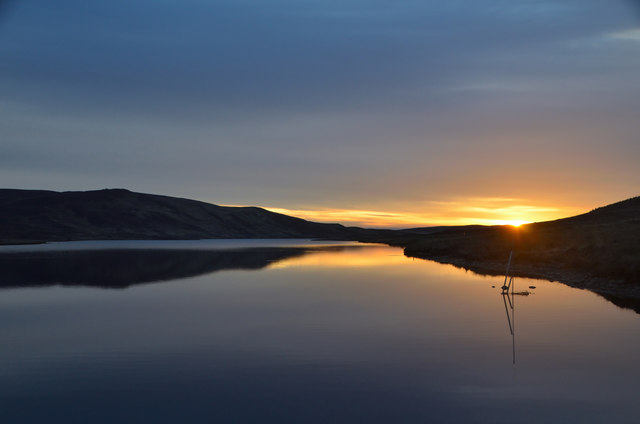 Sunset over Loch Lunndaidh, Sutherland