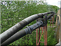 Pipe bridge adjacent to Station Lane road bridge, East Ardsley