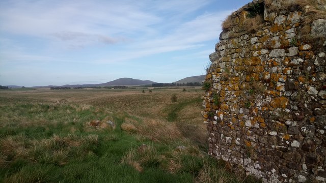 Close-up of Tall Stone Building Wall of Ruins just North of Whitelea Burn