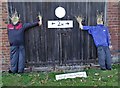 Keyworker scarecrows in Laxton