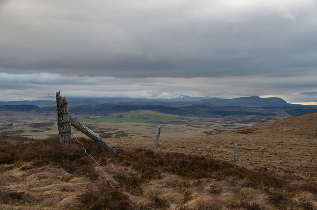 Corner Fence Post on the Moors near Beinn Lunndaidh, Sutherland