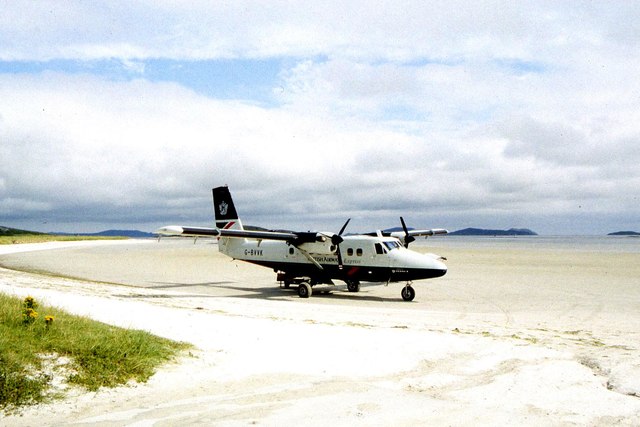 Plane on beach at Traigh Mhor, Barra