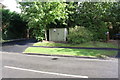 Looking across Station Road towards gas station cabinet