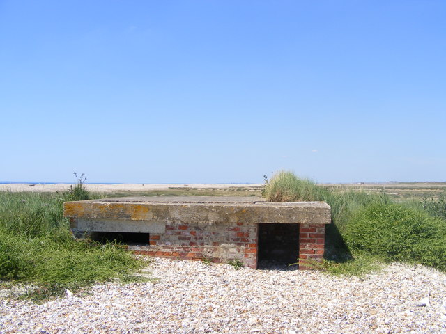 WWII Pillbox on the shingle bank at Medmerry Nature Reserve
