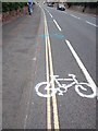 SX9391 : Unofficial lane markings, Barrack Road, Exeter by David Smith