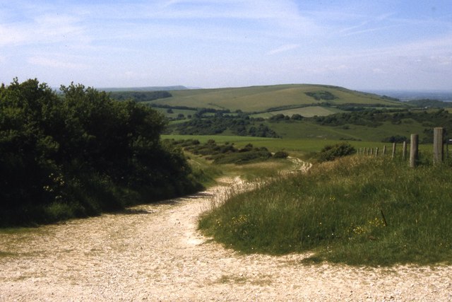 South Downs Way descending over Bourne Hill