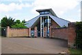 Entrance to St. John the Evangelist Church of England Primary School, Shilton Park, Carterton, Oxon