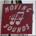 Moving Sounds name sign, Duckpool Road, Newport