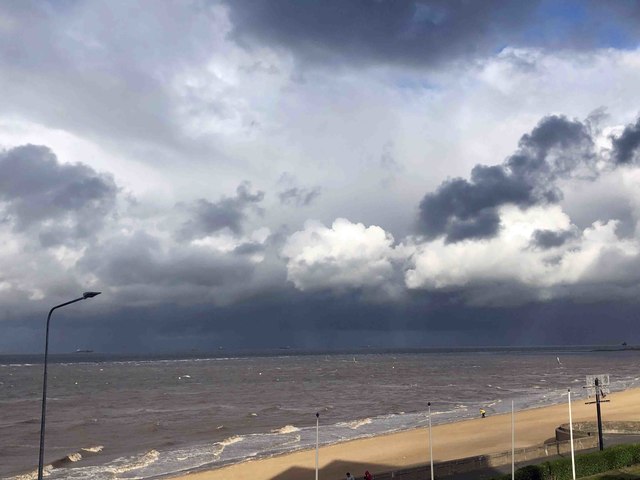 Stormy sky over The Humber at Cleethorpes