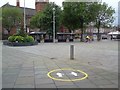 SJ9494 : Social distancing on Hyde Civic Square by Gerald England