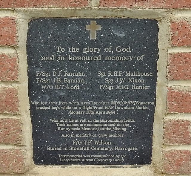 Close-up of the memorial to Lancaster... © Adrian S Pye :: Geograph ...