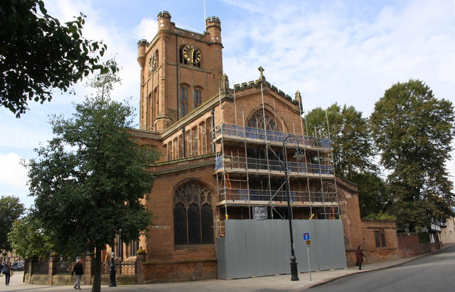 St John the Baptist's Church - Hill Street face under repair