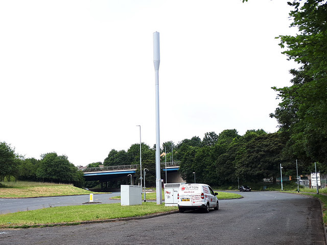 Telecoms mast alongside the Leeds ring road