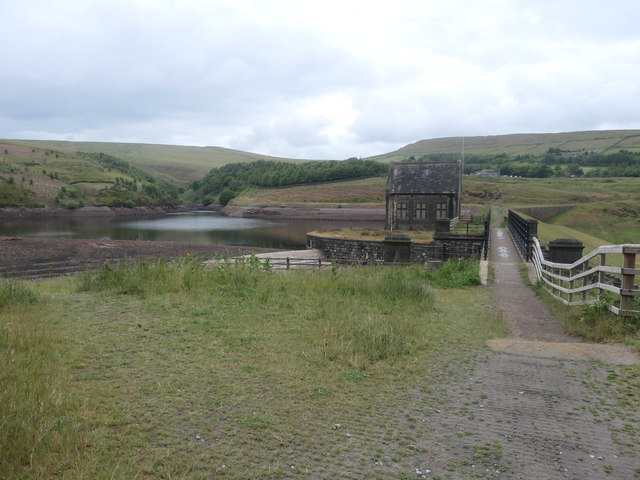 Path across Butterley reservoir dam