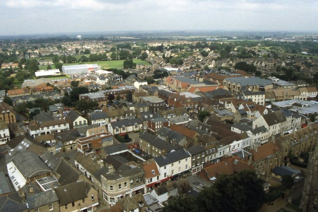Ely Cathedral - High Street & Market Street as seen from the West Tower