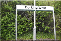 TQ1649 : Station sign, Dorking West by N Chadwick