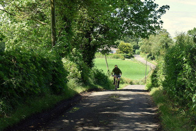 A cyclist along Botera Road © Kenneth Allen :: Geograph Ireland