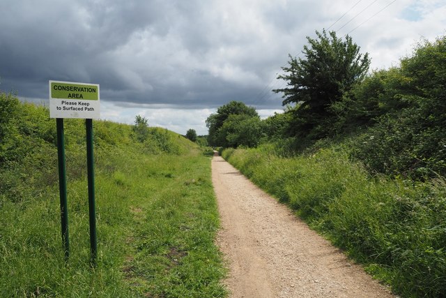 Sign on the Linby Trail (NCN Route 6)