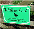 Willow End name sign, Whitchurch, Herefordshire