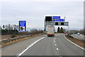 NT0975 : Sign Gantry over the Eastbound M9 by David Dixon