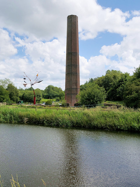 Canoe Training Pool and Former Mill Chimney at Burrs