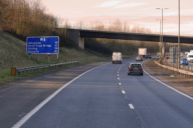 Westbound M8, Hermiston House Road... © David Dixon :: Geograph Britain ...