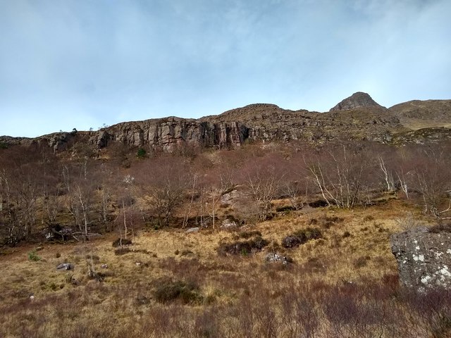 The crags on the slopes of Sgòrr a' Chadail