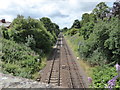 Railway line in Cherry Orchard, Shrewsbury