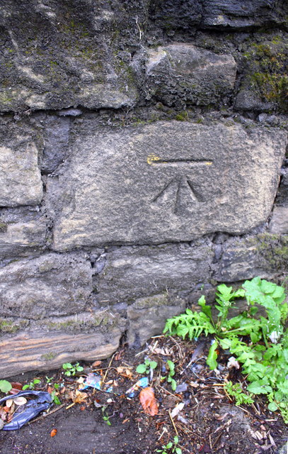 Benchmark on wall on SW side of Canal Road