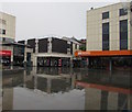 ST3187 : Wet John Frost Square, Newport city centre by Jaggery