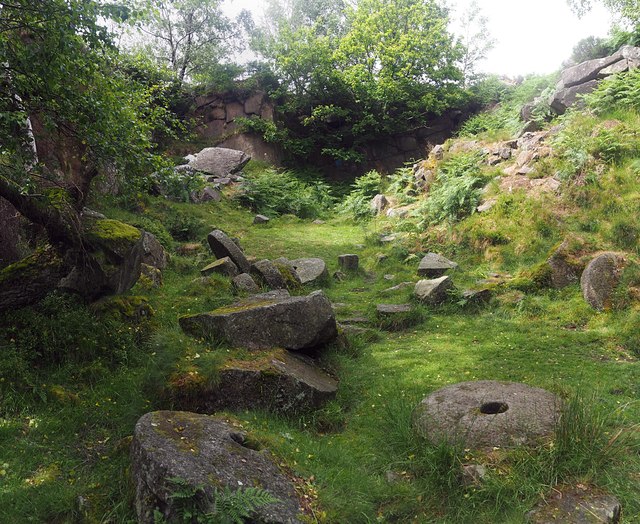 Abandoned quarry in Padley Gorge