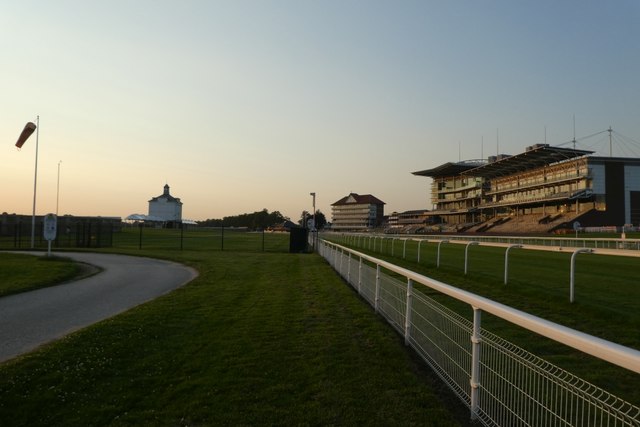 Racecourse in the evening sun