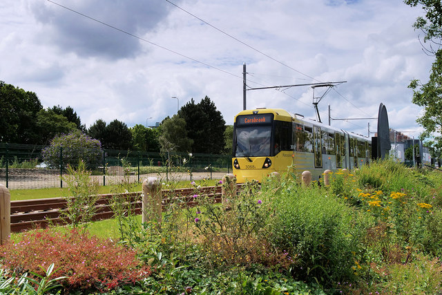 Metrolink Tram on the Trafford Park Extension
