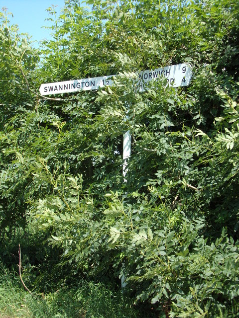 Signpost on Haveringland Road