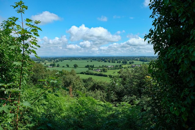 View towards the Cheshire Plain from Beeston Castle