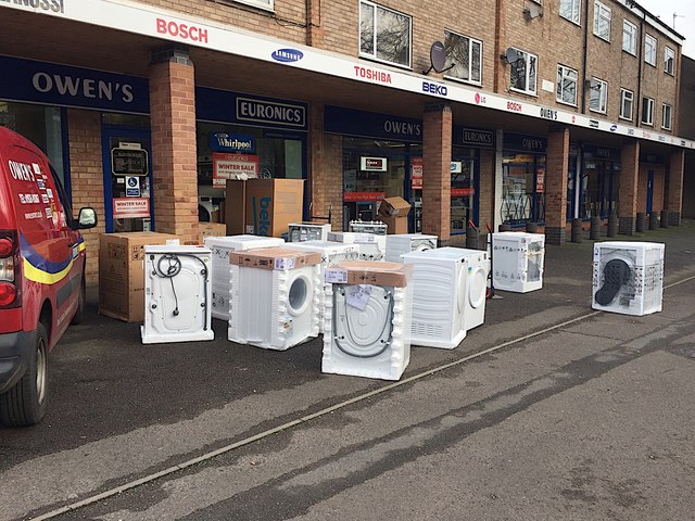 Washing machines and other appliances delivered to a shop, Emscote Road, Warwick