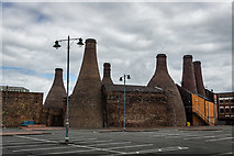 SJ9143 : Six Large Bottle Kilns, Gladstone Museum, Longton by Brian Deegan