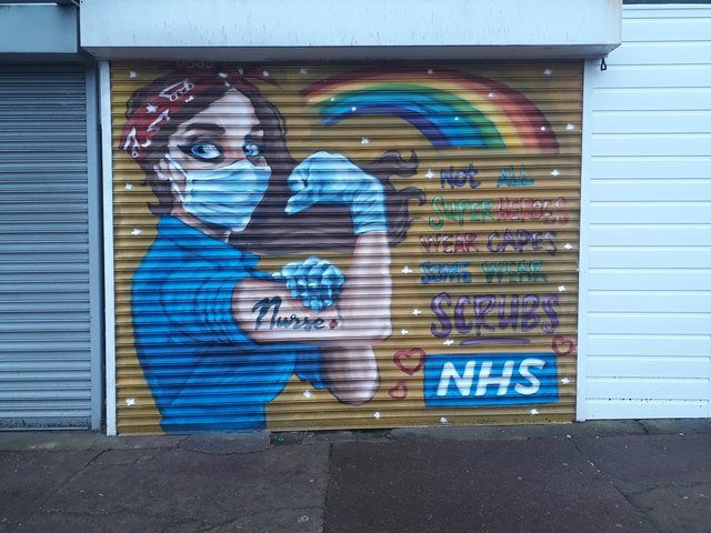 Shop shutter artwork, Kenton, Newcastle upon Tyne