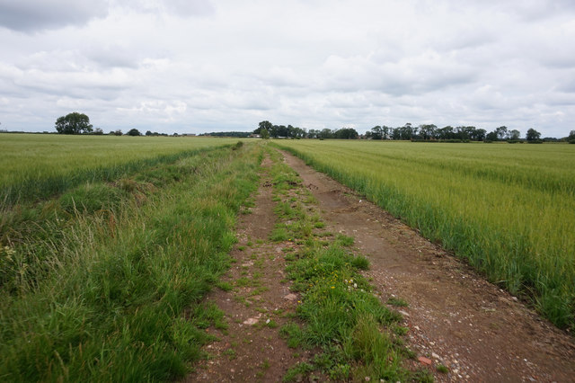 Path leading to the A614 near Sikes Farm
