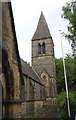 St Barnabas Church spire, an Ordnance Survey trig point