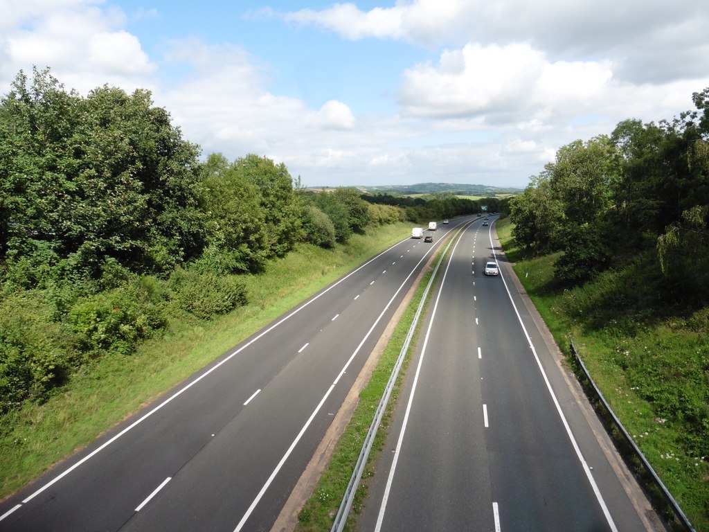 The A30 to Exeter © Roger Cornfoot cc-by-sa/2.0 :: Geograph Britain and ...