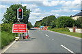 TL7198 : Temporary lights on B1112 Methwold Road by Robin Webster