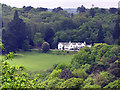 Holne Chase Hotel from Ausewell Woods, Dartmoor