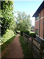 Footpath into Pynes Hill business park from Ludwell Valley Park, Exeter