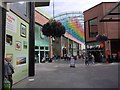 SX9292 : Princesshay, Exeter, with Covid-19 artwork and display by David Smith