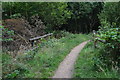 Path crossing drainage ditch near Ebblake Bridge