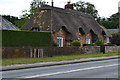 Thatched cottage, overlooking the bridge at Ibsley