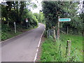 Dau lwybr yn gadael heol / Two paths exiting a road