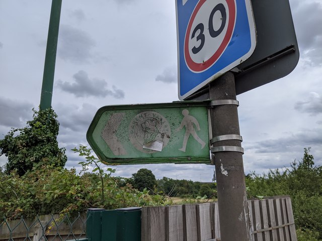 Sign for Darent Valley Path on Hawley Road (A225)